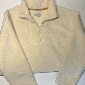 Koolaburra Cream Fleece Quarter-Zip Sweater